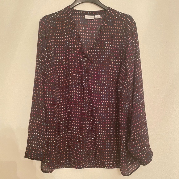 Liz Claiborne Tops - Liz Claiborne Woman Printed Black Blouse 3XL